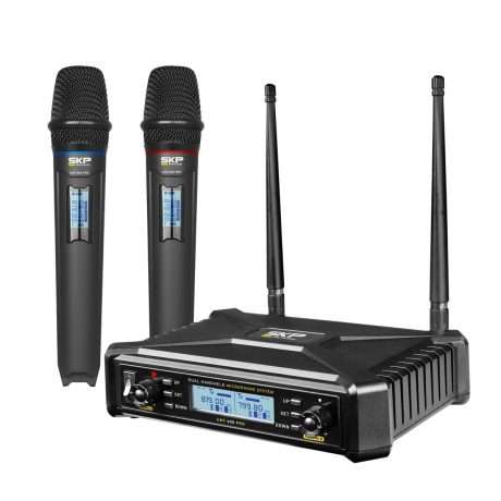 Micrófono inalámbrico doble SKP UHF 600 PRO con receptor multifrecuencia