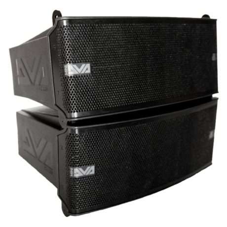 Sistema line array compacto dB Technologies DVA M2M+M2S con rejilla hexagonal