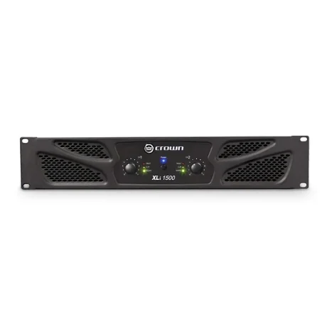 Amplificador de potencia Crown XLi1500 de rack 2U con frente negro