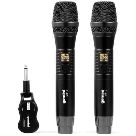 Sistema inalámbrico doble Gemini GMU-M200 con dos micrófonos de mano y receptor