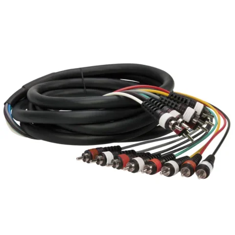 Cable multi RCA Reloop de 3 metros con 4 pares de conectores