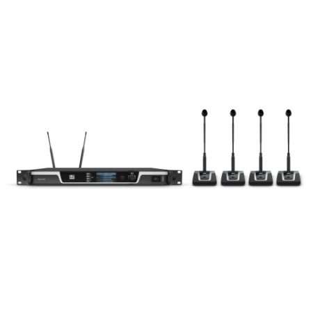 Sistema de conferencia inalámbrico LD Systems U506 CS 4 con receptor y micrófonos de cuello de ganso