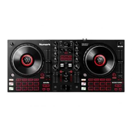 Controlador DJ Numark Mixtrack Platinum FX con jog wheels grandes y pads retroiluminados