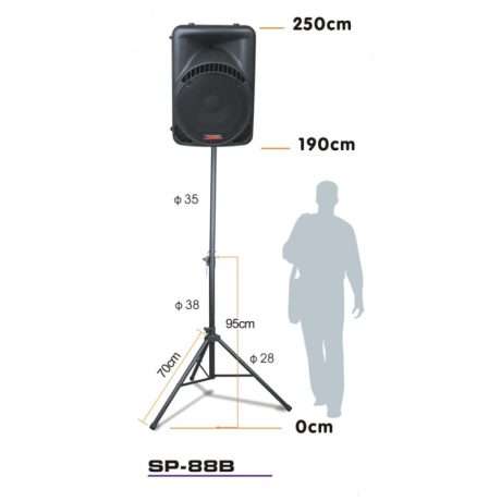 Atril pedestal para parlantes de hasta 50 kg y 1,9 metros de altura