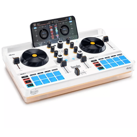 Controlador DJ portátil Hercules Mix Ultra con soporte para smartphone