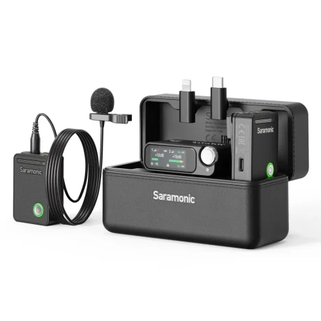 Micrófono lavalier inalámbrico Saramonic Ultra con receptor de pantalla AMOLED