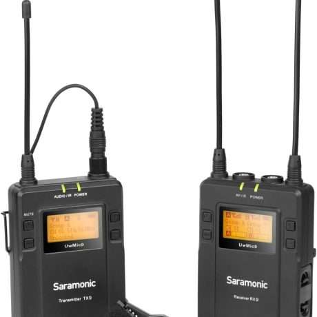 Sistema lavalier inalámbrico UHF Saramonic UwMic9 con receptor RX9