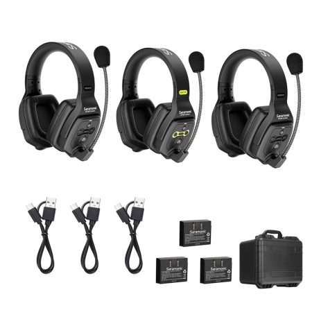 Intercomunicador inalámbrico Saramonic WiTalk WT3D con auriculares de doble oreja