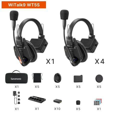 Intercomunicador inalámbrico Saramonic WiTalk9 WT5S con headset de diadema