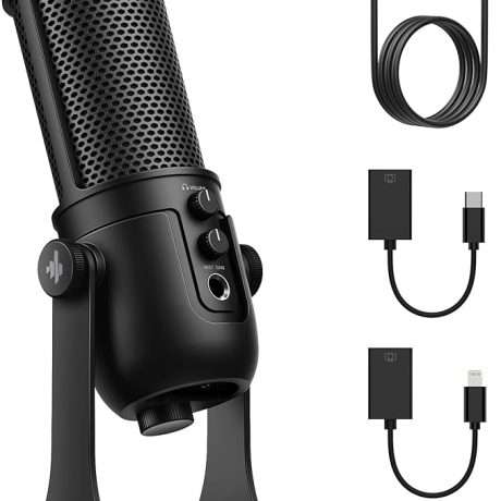 Micrófono de condensador USB Donner Track MI-USB negro con base de escritorio