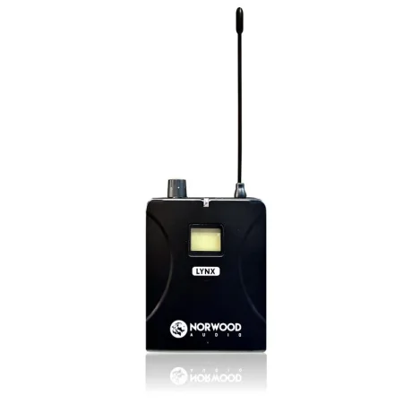 Receptor bodypack inalámbrico Norwood LYNX-R con pantalla LCD y clip de cinturón