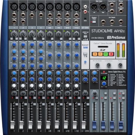 Consola híbrida PreSonus StudioLive AR12c de 14 canales con interfaz USB-C