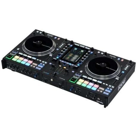 Sistema DJ standalone Rane SystemOne con platos motorizados y pantalla táctil