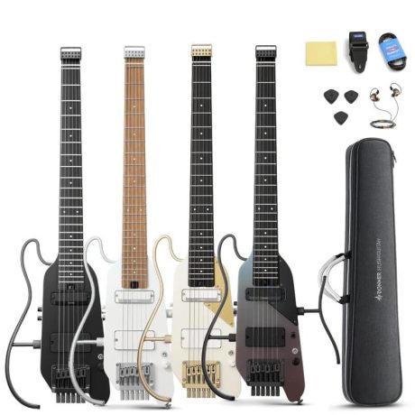 Guitarra eléctrica Donner HUSH X Pro White-Luxe blanca sin cabezal