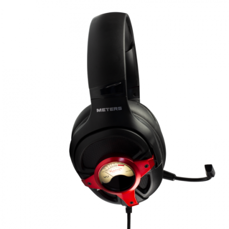 Audífonos gamer Meters M-LEVEL-UP-RED con medidor VU RGB y micrófono