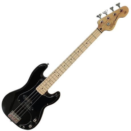 Bajo eléctrico Vintage Maple V30 Coaster Gloss Black de escala corta con pickguard