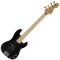 Bajo eléctrico Vintage Maple V30 Coaster Gloss Black de escala corta con pickguard