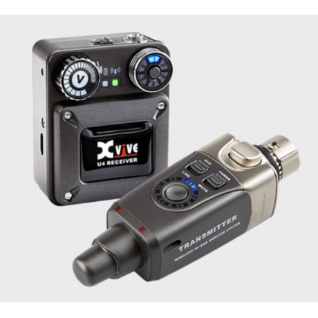 Sistema de monitoreo in-ear inalámbrico Xvive U4 con transmisor y petaca