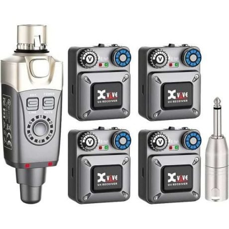 Sistema de monitoreo in-ear Xvive U4R4 con transmisor y receptor de petaca