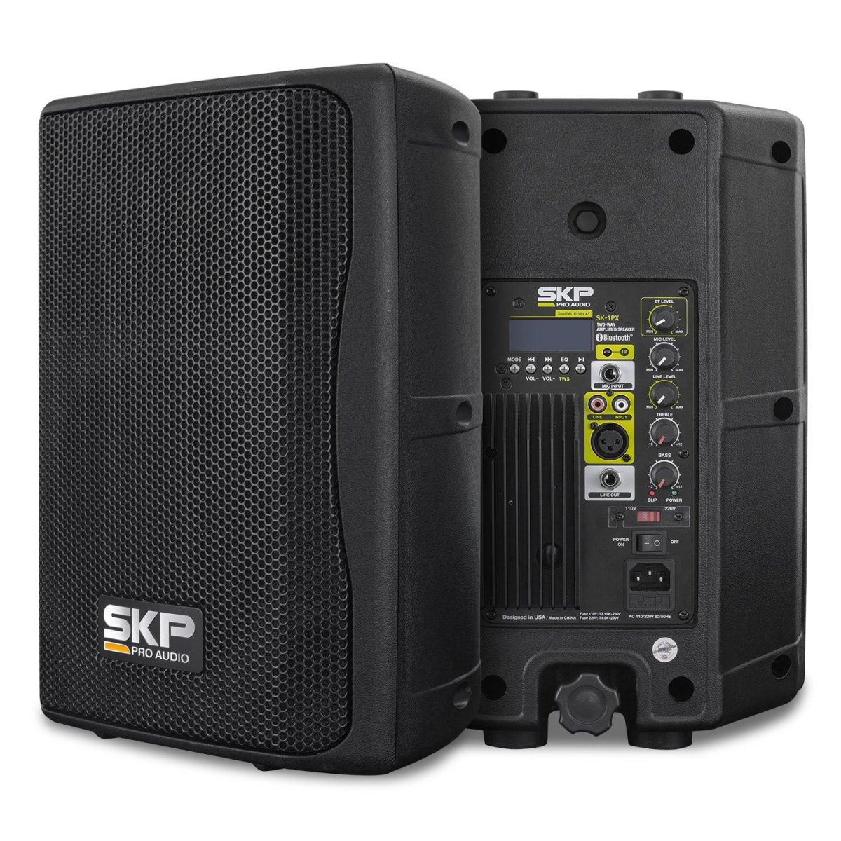 Parlante activo SKP SK 1PX BK de 8 pulgadas y corte a 45 grados