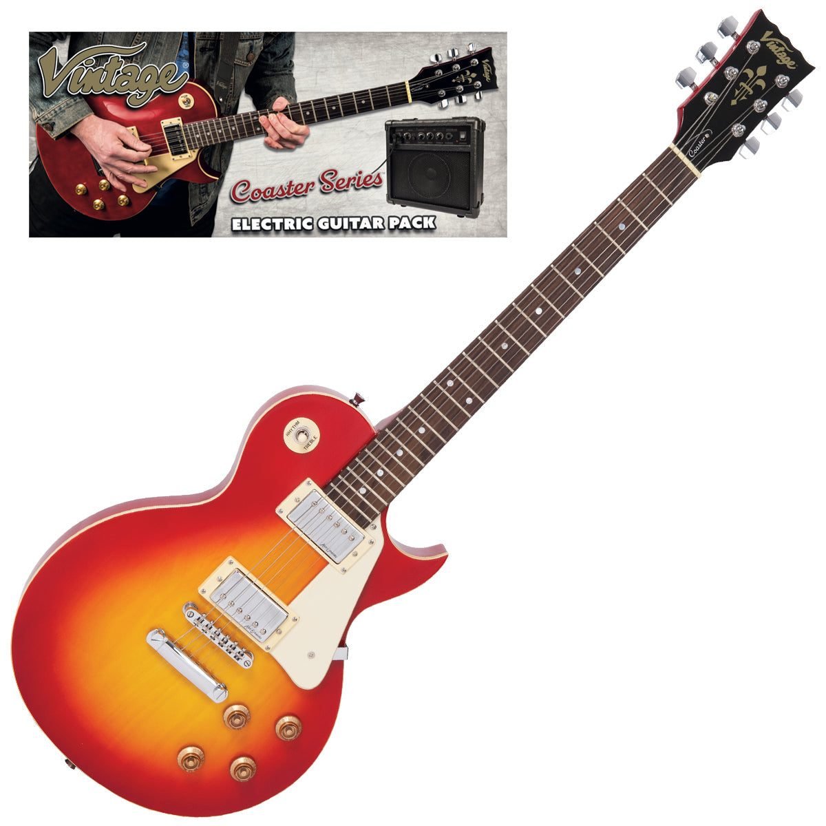 Producto Vintage Coaster V10 Cherry Sunburst Con Case