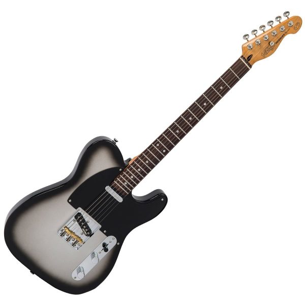 Guitarra eléctrica Vintage V75 Silver Burst con puente Wilkinson WTB