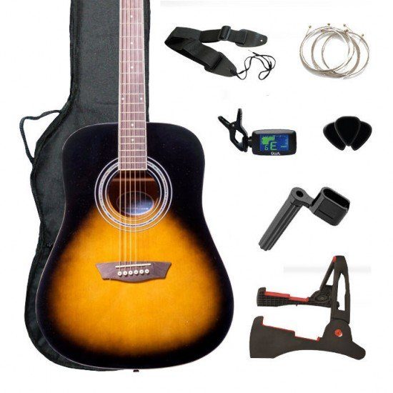 Pack de guitarra acústica Washburn George Limited dreadnought con accesorios