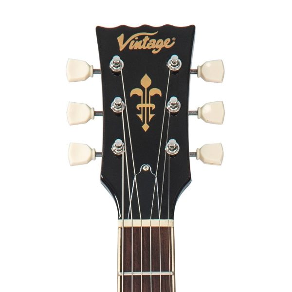 Vintage V100 Purple Flamed Con Puente Bigsby Audio profesional