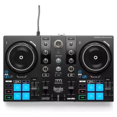 Controlador DJ Hercules DJControl Inpulse 200 MK3 de 2 decks con pads