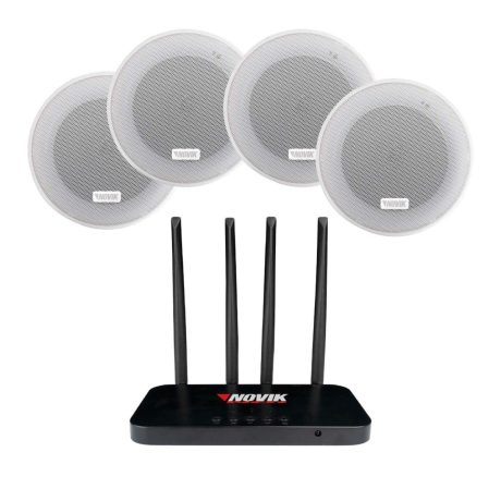 Kit de parlantes de techo inalámbricos Novik Free Sound con transmisor UHF
