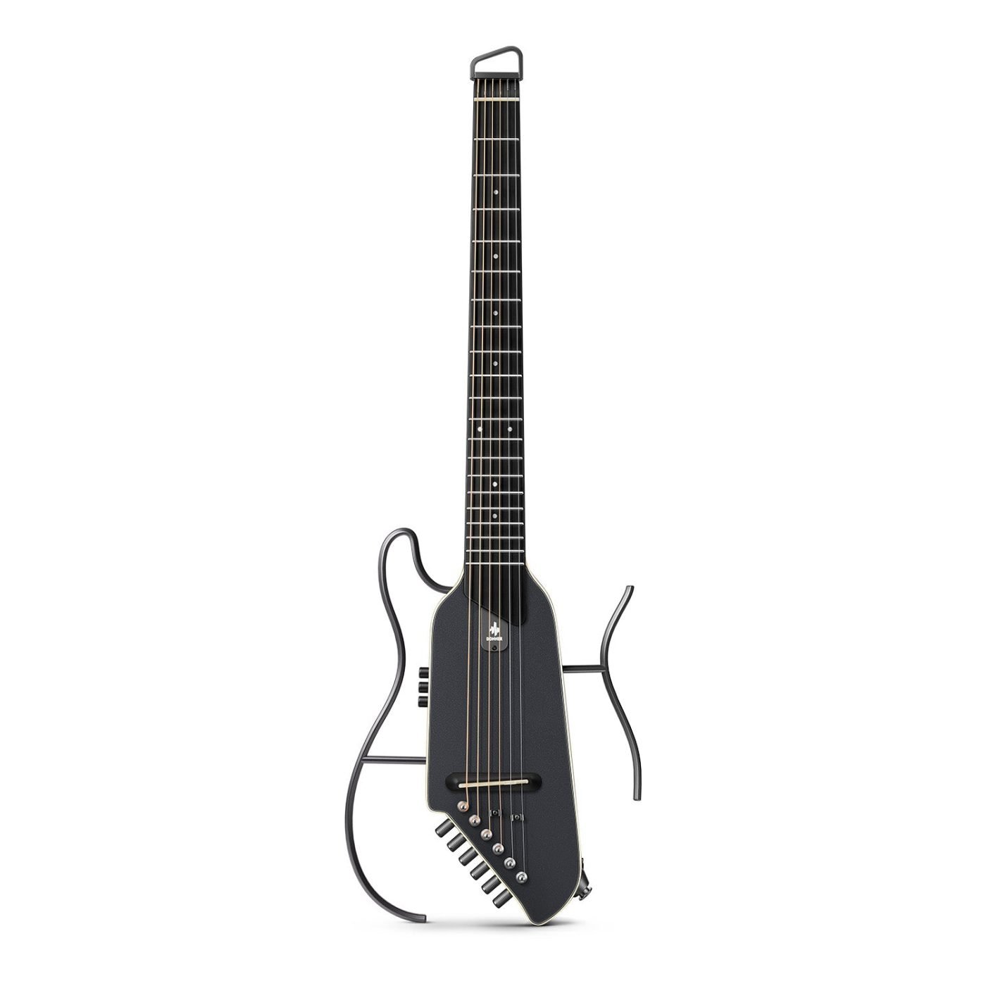 Guitarra silenciosa Donner HUSH I Evo2 negra sin cabezal para viaje