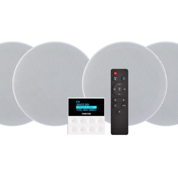 Kit de sonido de pared Fonestar KS-WALL-4 con 4 altavoces de techo