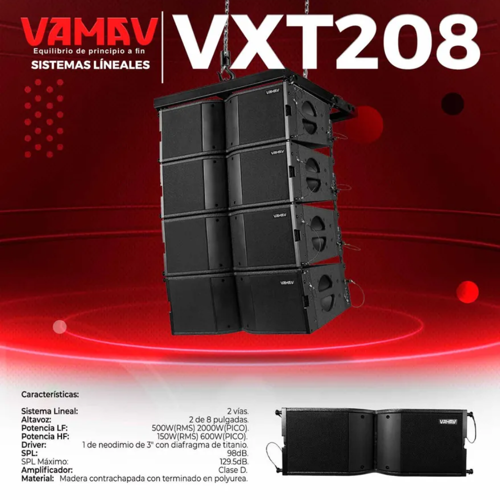 Vamav VXT 208 Negro - Altavoz Line Array Activo