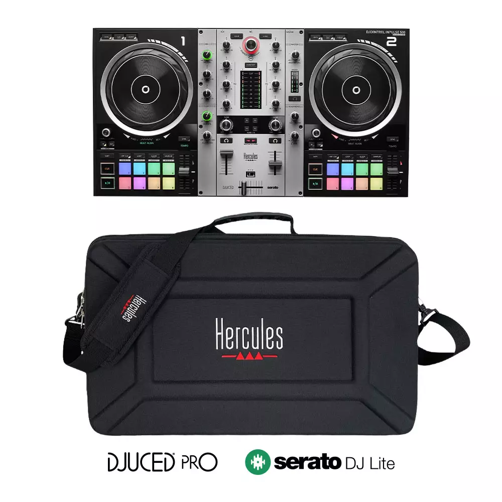 Controlador DJ Hercules Inpulse 500 Silver Edition de muestra con bolso