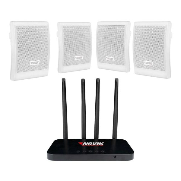 Sistema de audio ambiental inalámbrico Novik Air Music con 4 parlantes