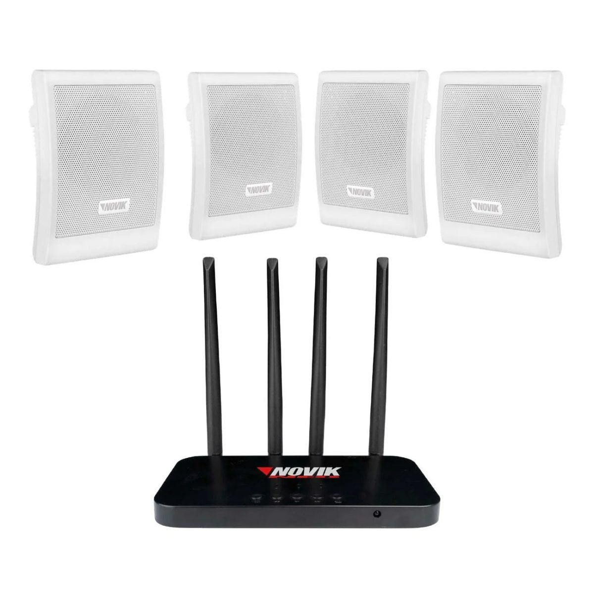 Sistema de audio ambiental inalámbrico Novik Air Music con 4 parlantes