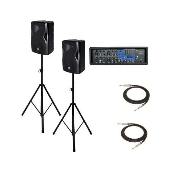 Set de amplificación completo Plug & Play 4200 con parlantes y atriles